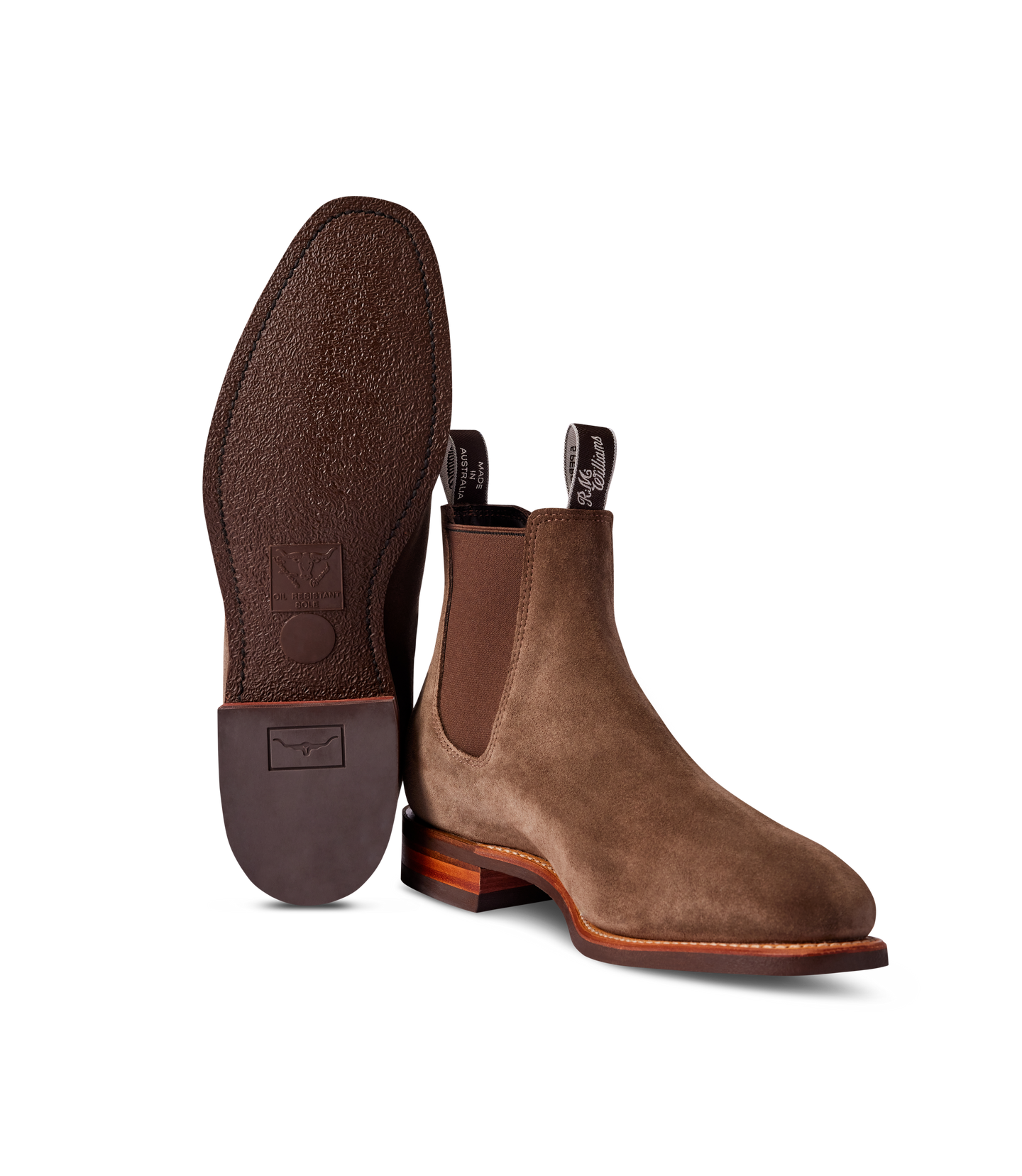 R.M.Williams - Comfort Craftsman - Suede - Raw Edge - Brown - G Fit