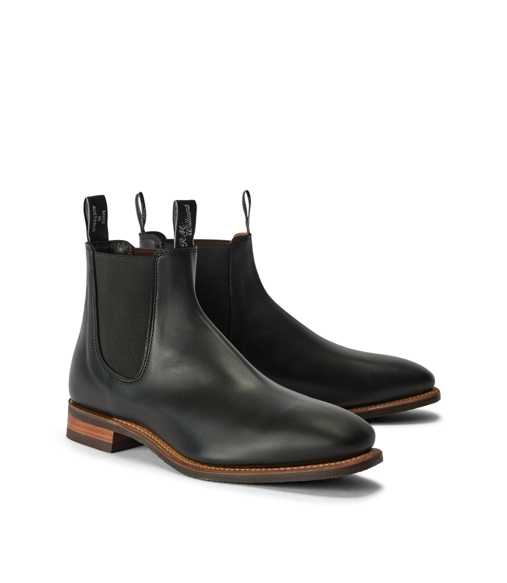 R.M.Williams - Comfort Craftsman Boot - Yearling Leather - Raw Edge - Black - H Fit