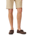 R.M.Williams - Islet Moccasin Boat Shoe - Bark worn with casual shorts, showcasing comfortable summer style.