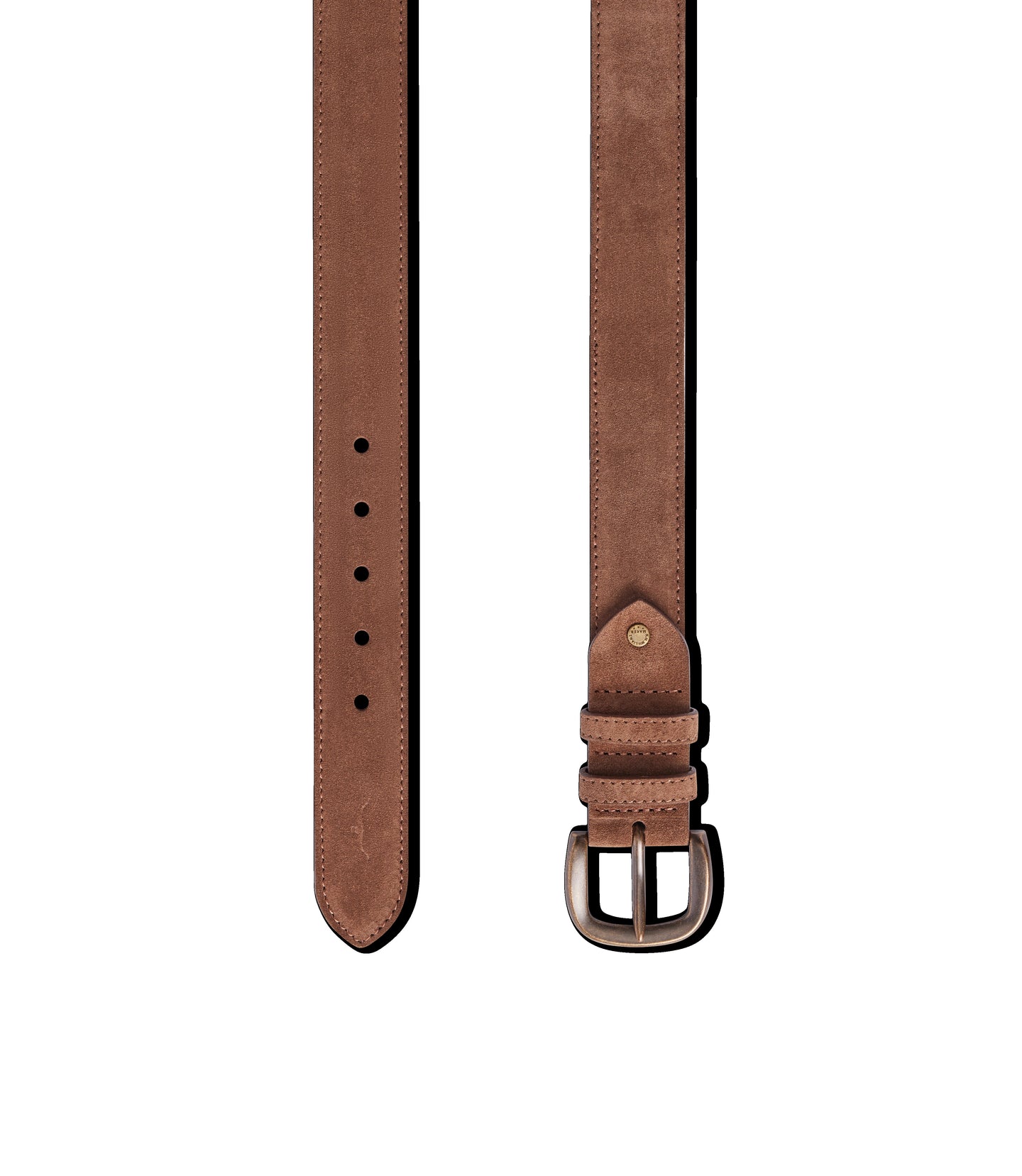 R.M.Williams - Ryder Belt - Suede - Dark Bronze Hardware - Brown