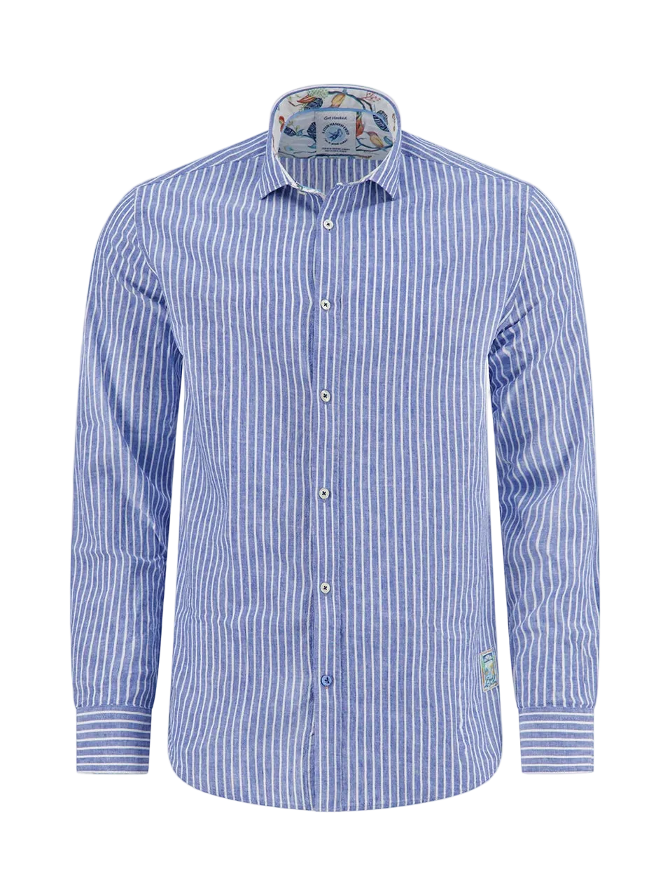 A Fish Named Fred - LS Stripe Linen Shirt - Blue/White