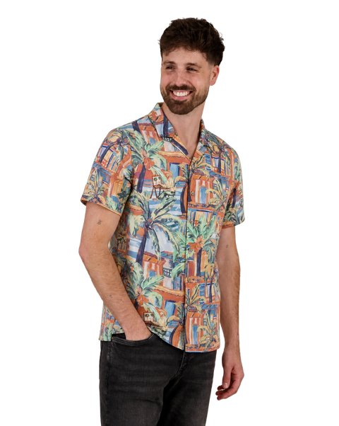 A Fish Named Fred - Tropical Sketch SS Shirt - Multi