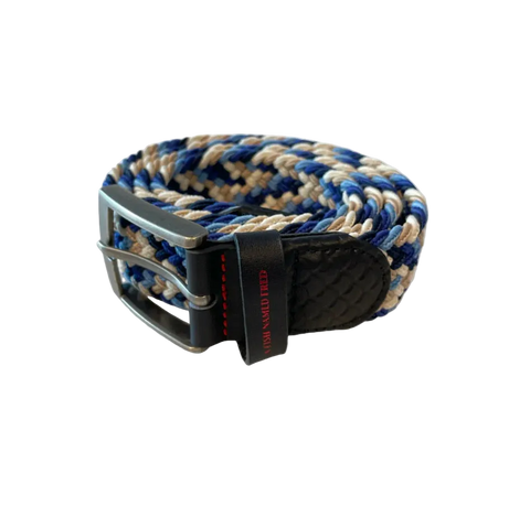 A Fish Named Fred - Braided Stretch Belt - Blue Multi