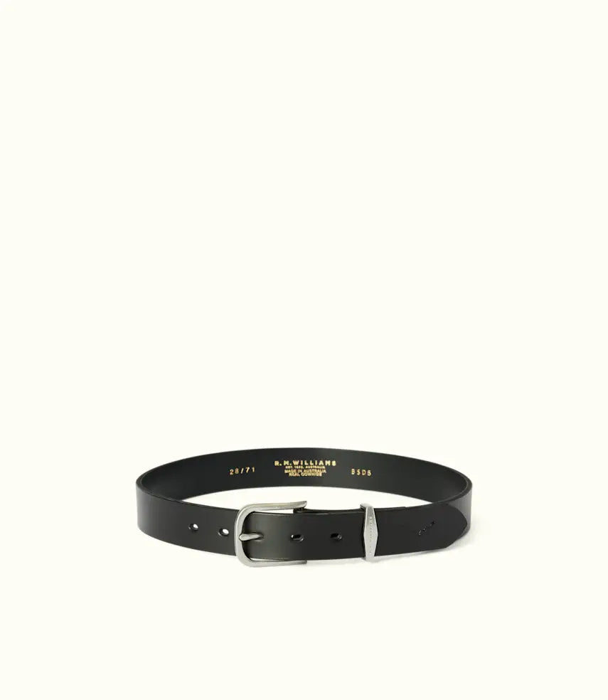R.M.Williams - Cassidy Belt - Antique Silver Hardware - Black