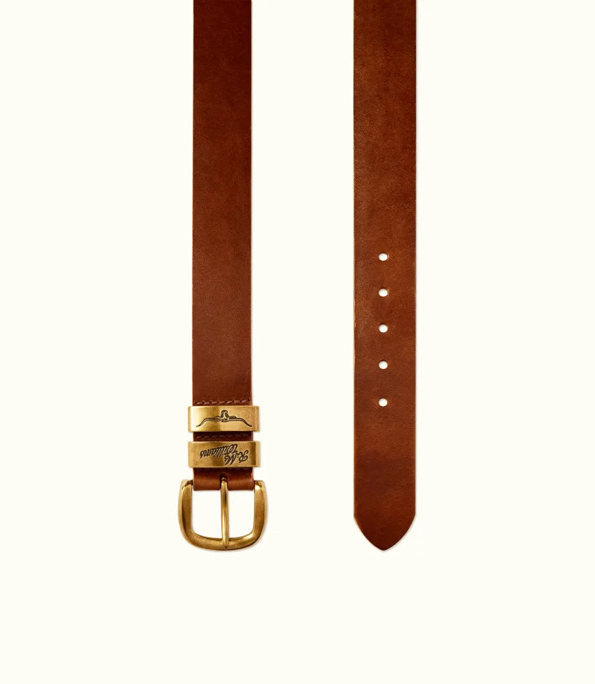 R.M.Williams - Drover Belt - Antique Brass Hardware - Caramel