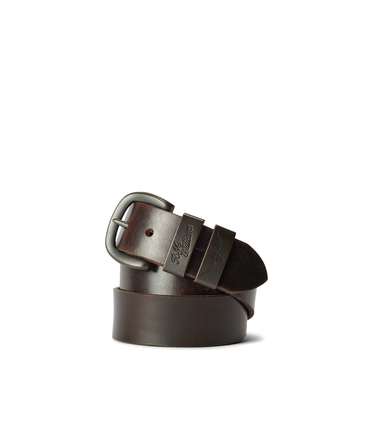R.M.Williams - Drover Belt - Matt brown Hardware - Walnut