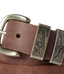 R.M.Williams - Drover Belt - Antique Nickel Hardware - Bark featuring heritage saddlery hardware and crazy horse leather.