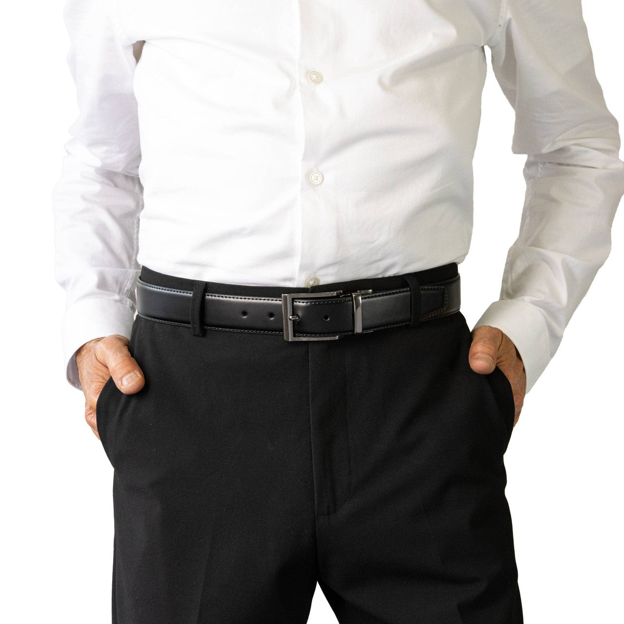 Buckle - Reversible Belt - Capital - Black Front, Tan Back