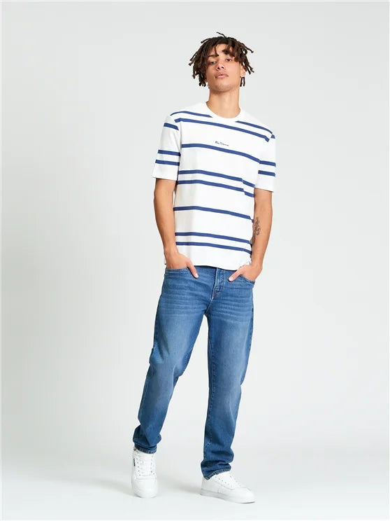Ben Sherman - Pique Stripe Tee - Snow White