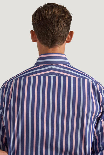 M.J. Bale - Benedict Business Shirt - Pink/Navy/Sky