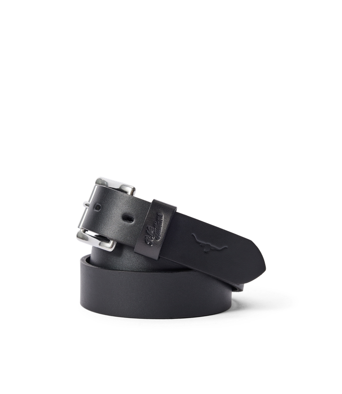 R.M.Williams - Berwick Belt - Nickel Roller Hardware - Black