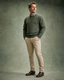 Ansett Clothing - Lambswool Crew Neck Jumper - Thyme Green