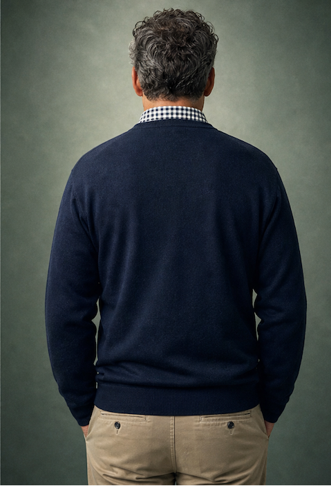 Ansett Clothing - Superwash V Neck Wool Jumper - Navy