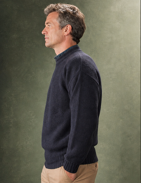 Ansett Clothing - Pure Wool Crew Neck Jumper - Navy
