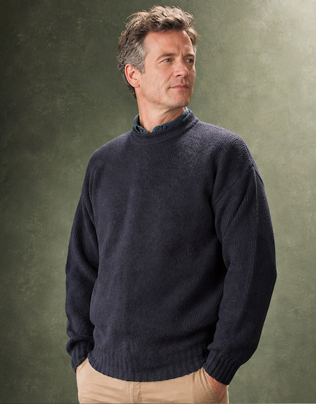 Ansett Clothing - Pure Wool Crew Neck Jumper - Navy