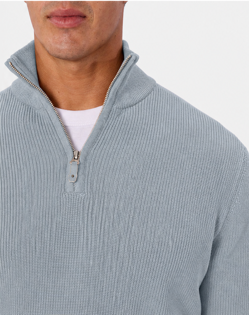 Industrie - The New England Zip Neck Knit - Mineral