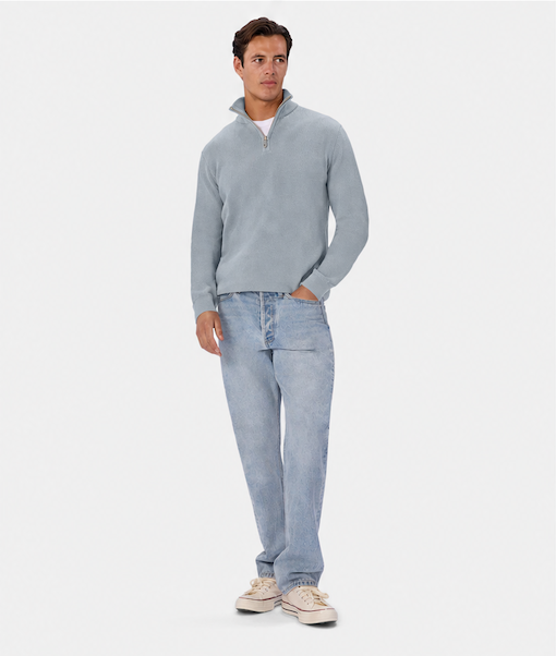 Industrie - The New England Zip Neck Knit - Mineral
