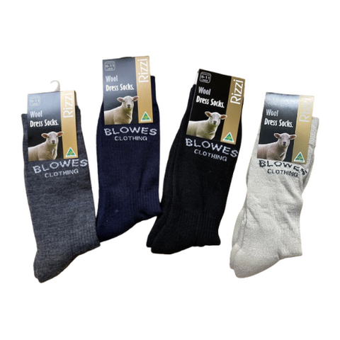 Blowes Clothing - Wool Dress Socks - Black - Size 6-11