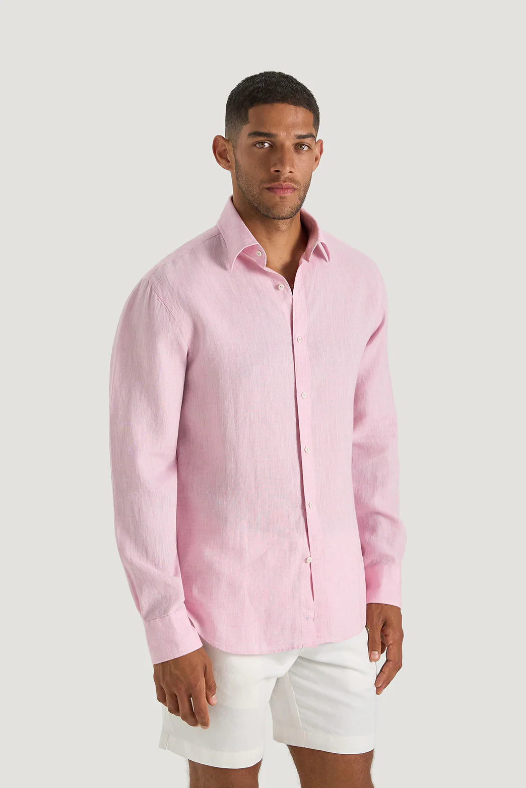 M.J. Bale - Bradfield Linen Shirt - Pink