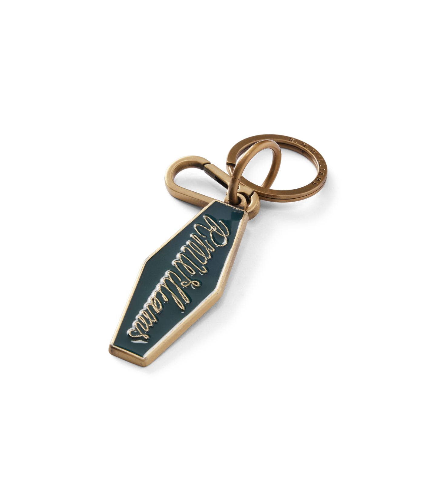 R.M.Williams - Rope Logo Enamel Keyring - Pine with enamel finish and iconic logo on keychain