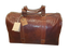 Oran Leather - Cairo Travel Bag - Brown | Brandy | Black, spacious leather travel bag with double handles and adjustable strap.