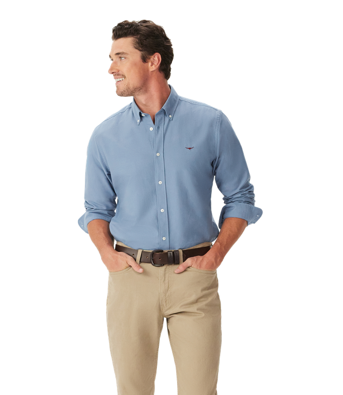 R.M.Williams - Clapton Oxford Shirt - Big & Tall Sizes - Sky