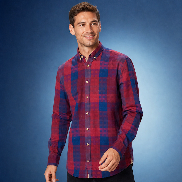 Colours & Sons - Cotton Check Shirt - Red-Blue