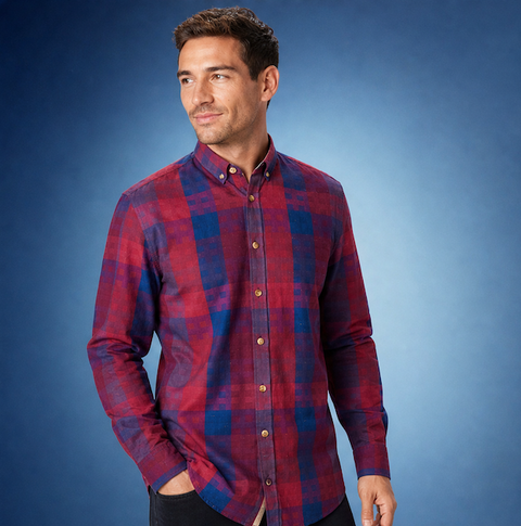 Colours & Sons - Cotton Check Shirt - Red-Blue