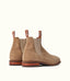 R.M.Williams - Comfort Craftsman - Suede - Raw Edge - Wood Ash - H Fit Chelsea boots in beige suede with a flat heel.
