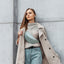 Jekyll and Hide - Womens Osaka Slim Leather Waist Bag - Tan and Multiple Colours displayed on a model in stylish outdoor attire.