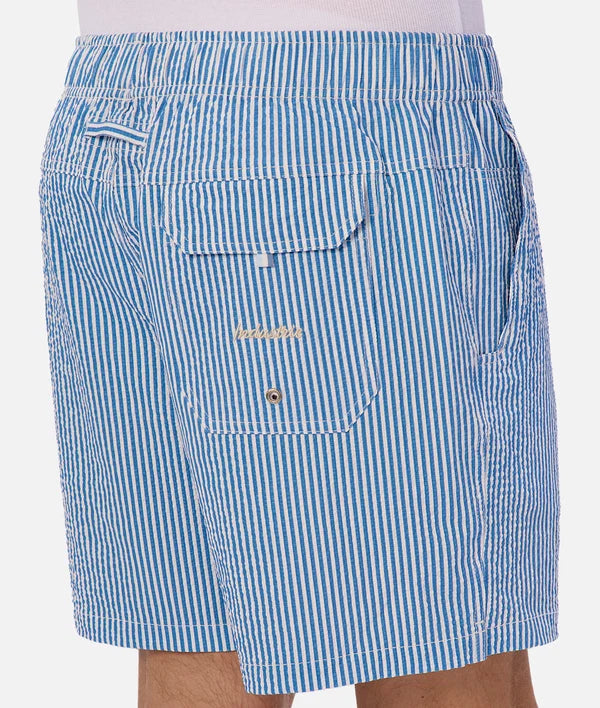 Industrie - The Coressia Swim Short - Stripe - Royal Blue & White