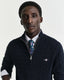 GANT - Cotton Cable Knit Half Zip Jumper - Evening Blue