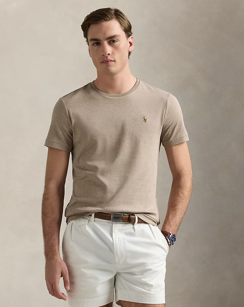 Polo Ralph Lauren - Custom Slim Fit Jersey Crewneck T-Shirt - Brown Heather