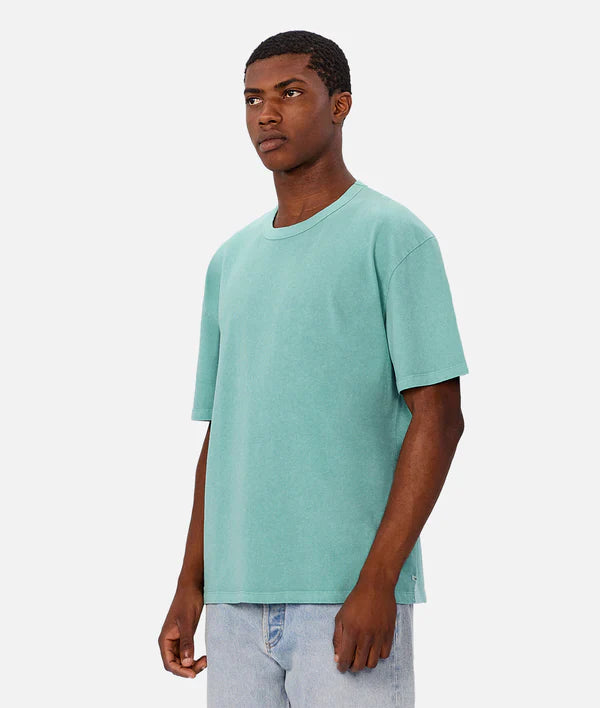 Industrie - The Del Sur Tee - Jade Marle - MULTIBUY worn by a model showcasing its oversized fit.