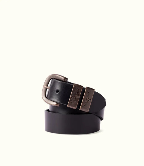 R.M.Williams - Drover Belt - Dark Bronze Hardware - Black