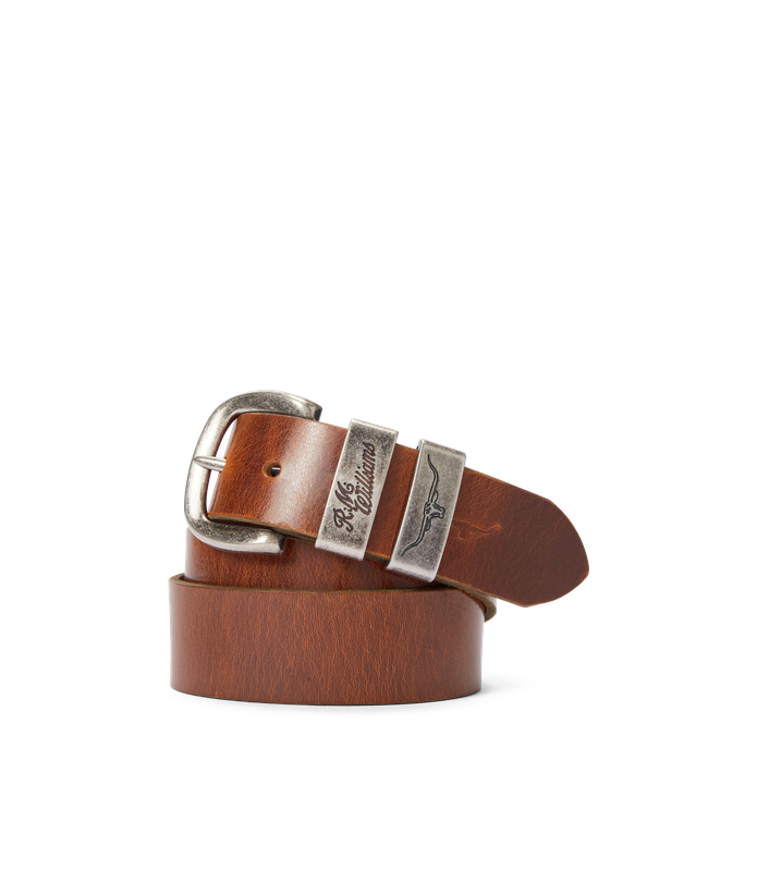 R.M.Williams - Drover Belt - Dark Bronze Hardware - Mid Brown