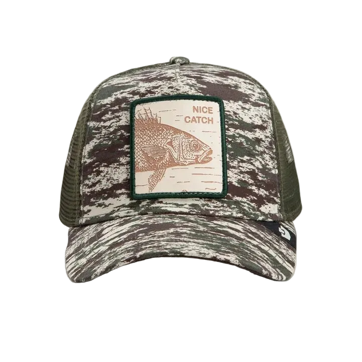 Goorin - Engraved Bass Nice Catch Animal Trucker Cap - Camo