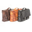 Oran Leather - Emerson Satchel - Brown | Brandy - three leather satchels in brown, tan, and black, showcasing durable design.