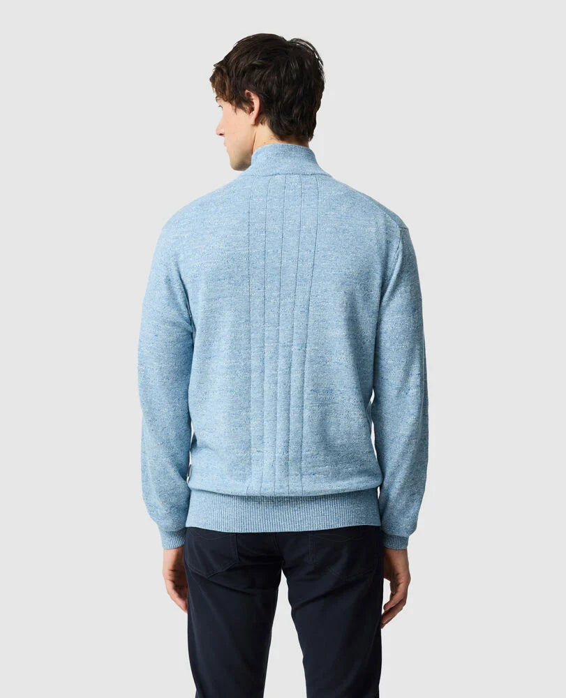 Rodd & Gunn - Fortrose Quarter Zip Jumper - Ocean Blue