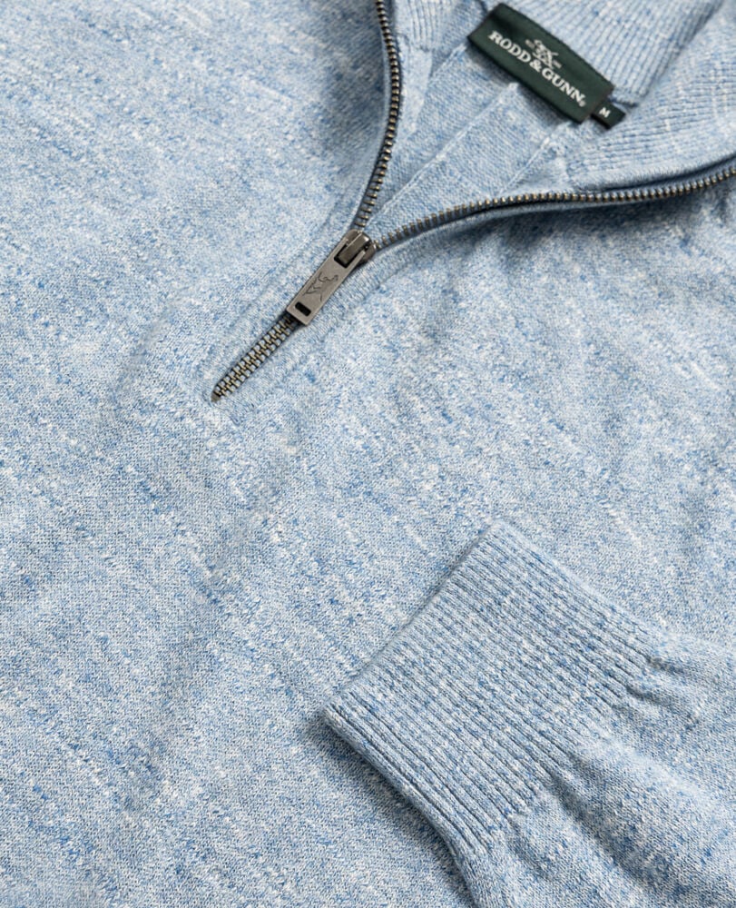 Rodd & Gunn - Fortrose Quarter Zip Jumper - Ocean Blue