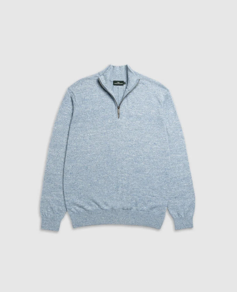 Rodd & Gunn - Fortrose Quarter Zip Jumper - Ocean Blue