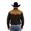 Ringers Western - Franklin Western Shirt - Charcoal showcasing a stylish back view with western embroidery details.