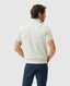 Rodd & Gunn - Freys Crescent Knit Polo - Stone, showcasing the back view with ribbed collar and subtle jacquard design.
