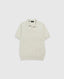 Rodd & Gunn - Freys Crescent Knit Polo - Stone, lightweight knit polo with jacquard stripe and ribbed collar.