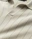 Rodd & Gunn - Freys Crescent Knit Polo - Stone fabric detail showing subtle jacquard stripe and ribbed collar.