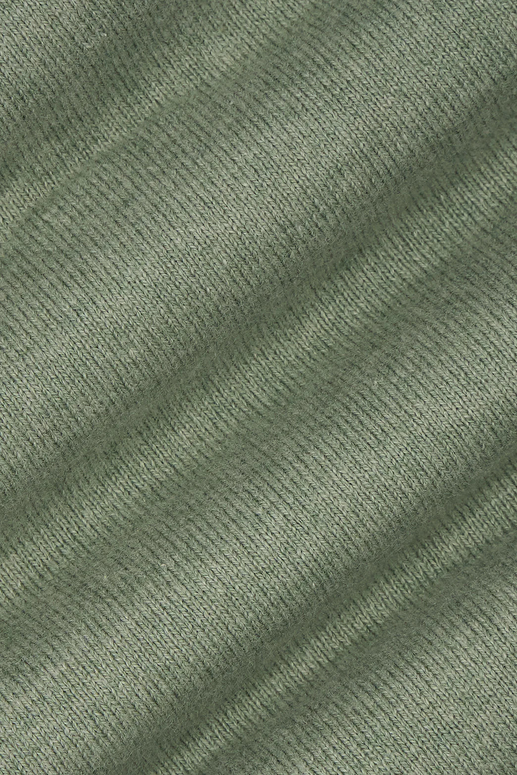 M.J. Bale - Furlong Polo - Cotton/Cashmere Blend - Vintage Sage Melange fabric close-up in fine gauge jersey weave.