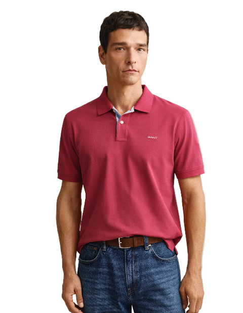 GANT - Regular Contrast Pique SS Polo - Red