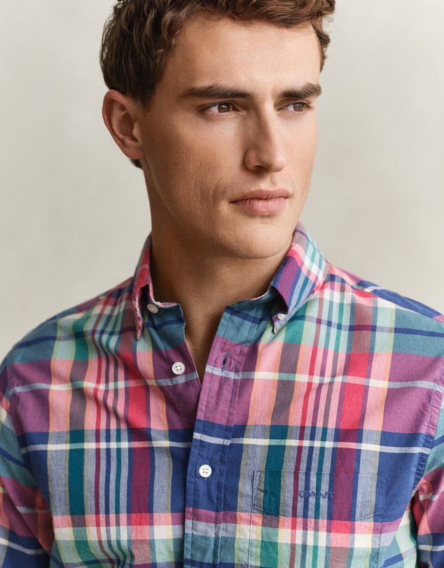GANT - Reg Indian Madras Check Shirt - Rose