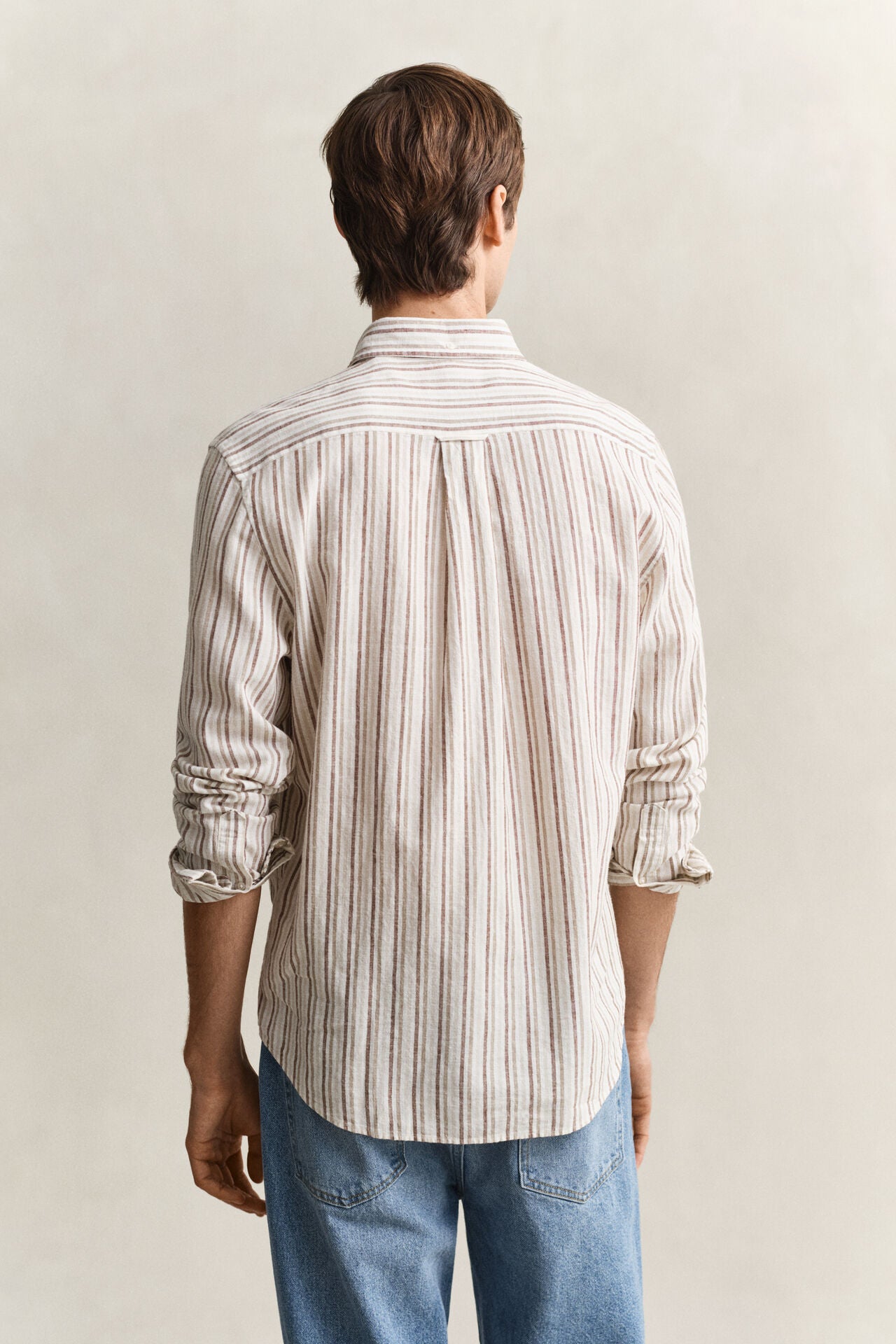 GANT - Striped Linen Blend Shirt - Taupe