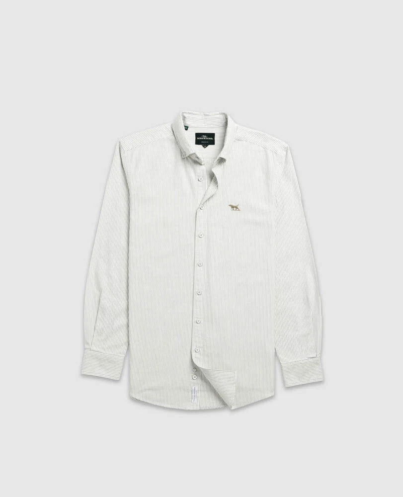 Rodd & Gunn - Gunn Oxford Sports Fit - Stripe - Eucalyptus - MULTIBUY
